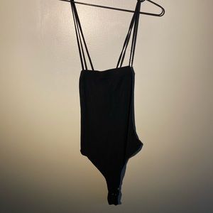 Garage across Cross Bodysuit Black Tank Top